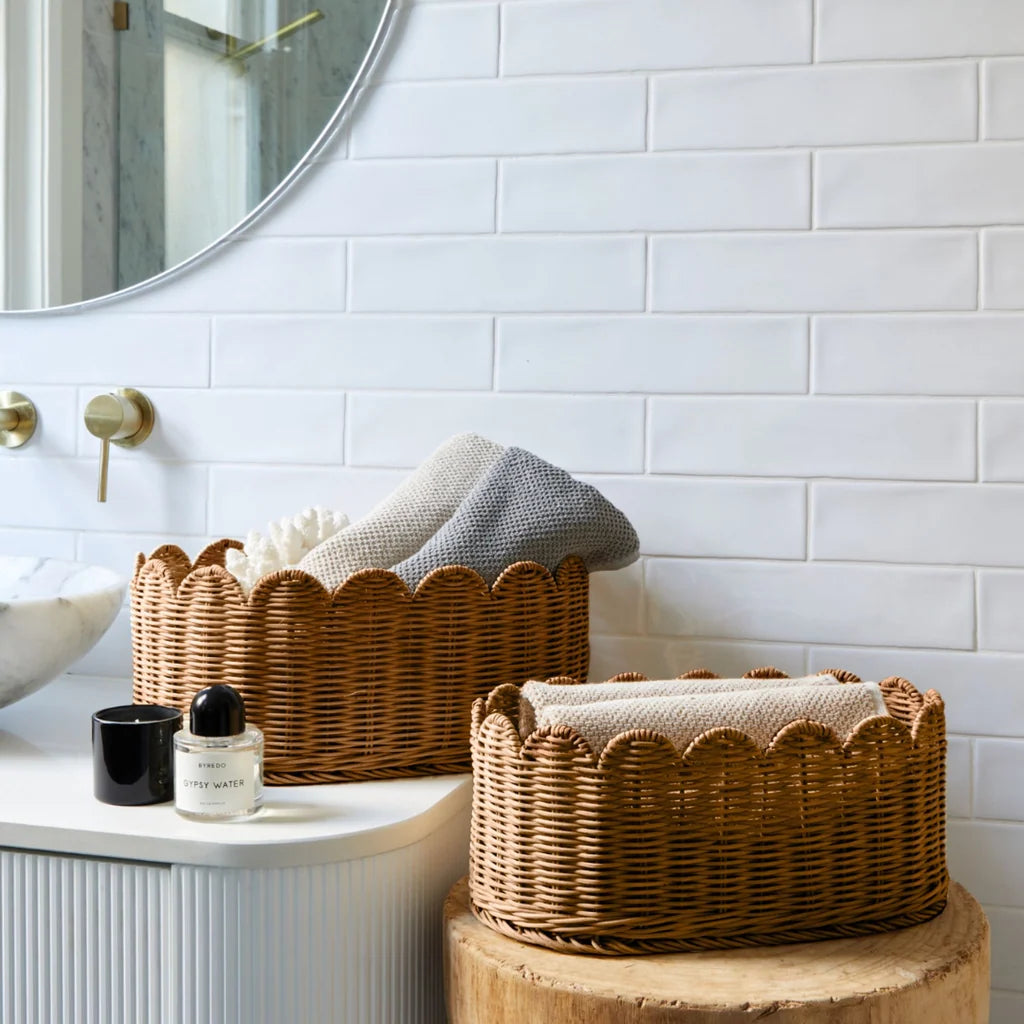 Belle Scallop Basket 2Pk - MOCCA
