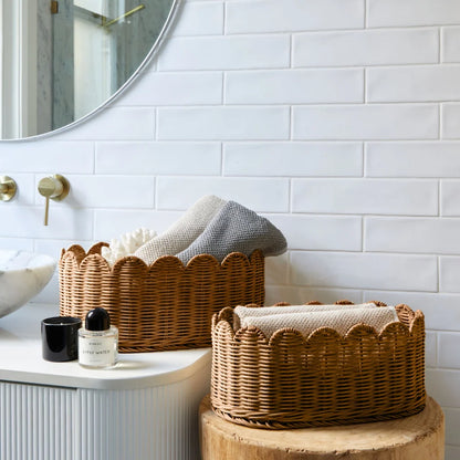 Belle Scallop Basket 2Pk - MOCCA
