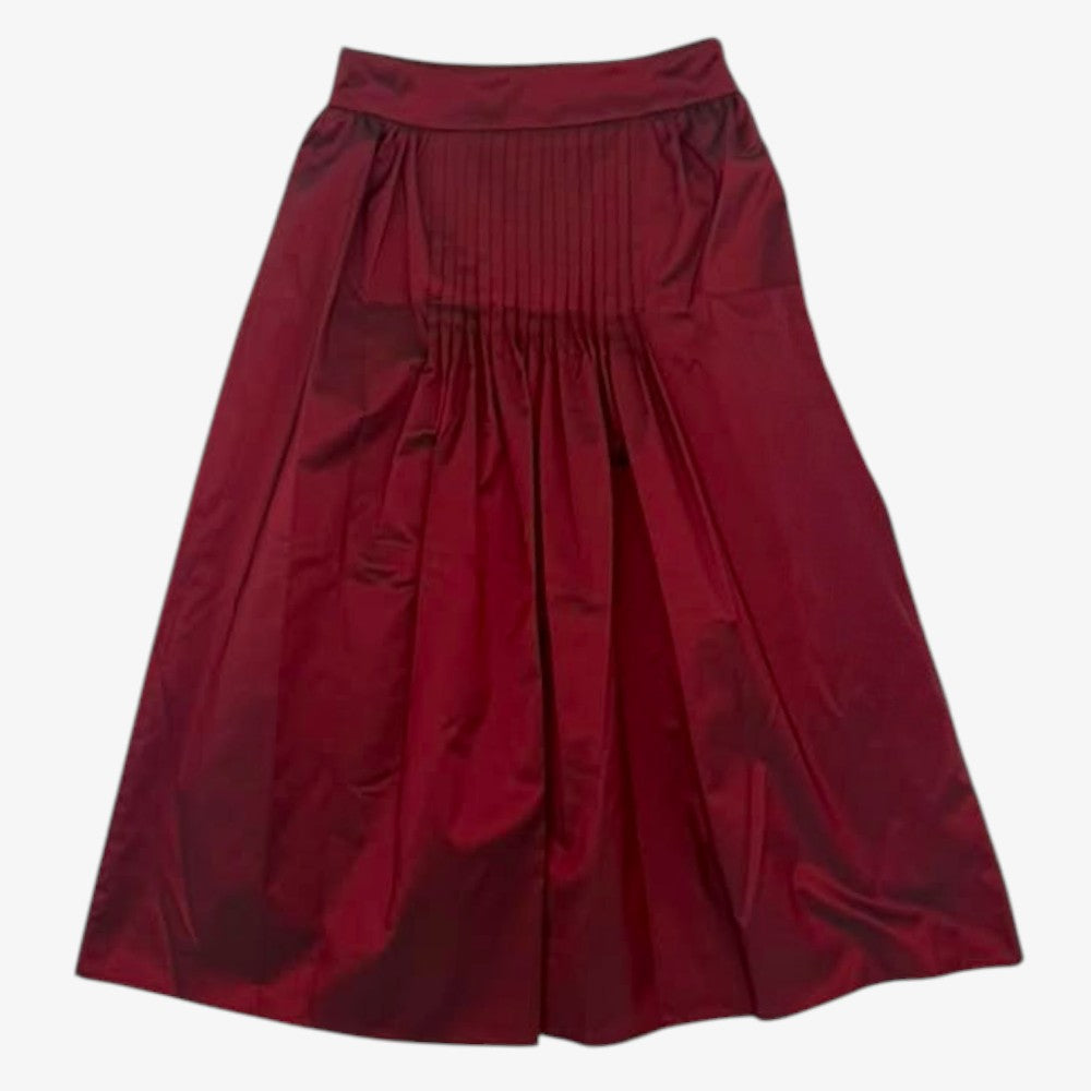 Pleat Skirt - Burgundy