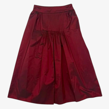 Pleat Skirt - Burgundy