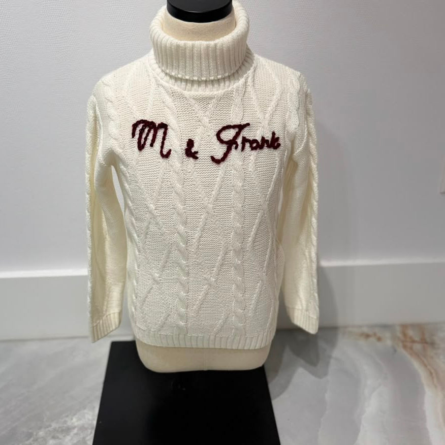 Logo Turtleneck - CREAM &amp; BORDEAUX