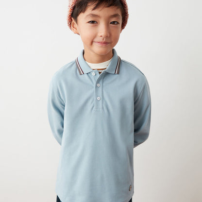Stripe Collar Polo - Angelic Blue