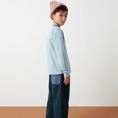 Stripe Collar Polo - Angelic Blue