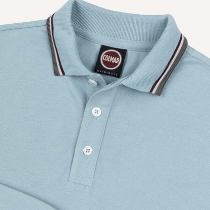 Stripe Collar Polo - Angelic Blue