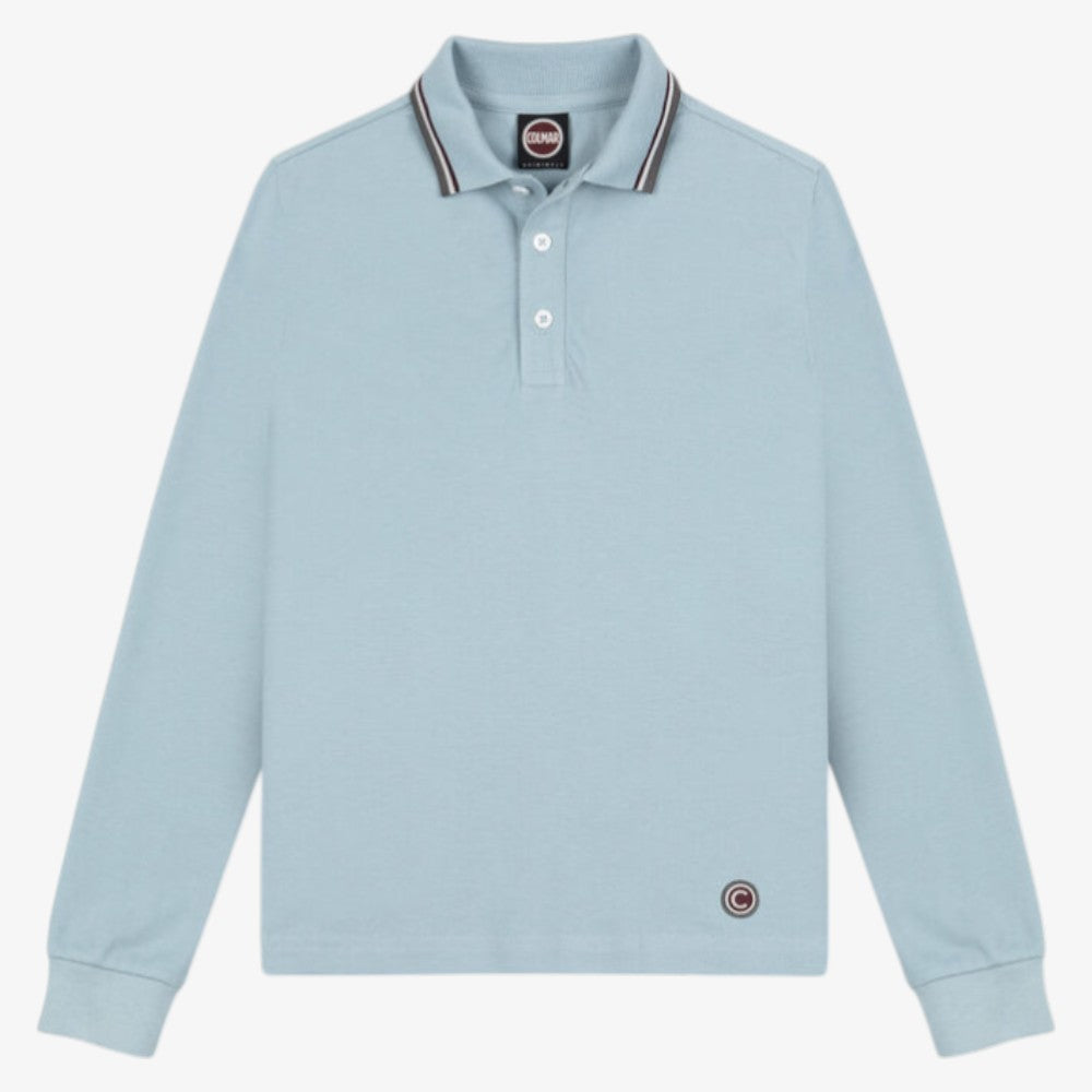 Stripe Collar Polo - Angelic Blue