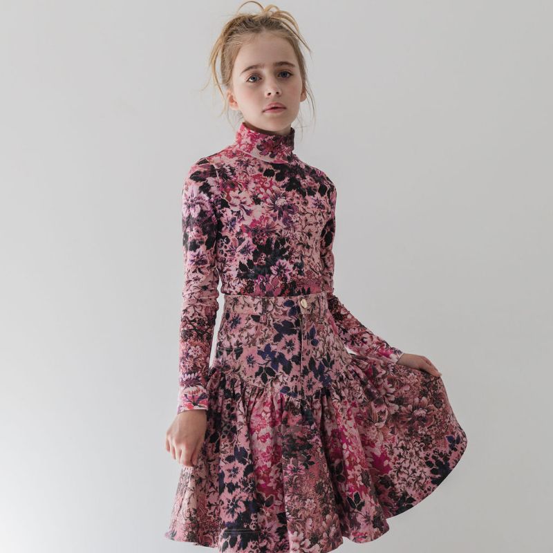 Print Turtleneck - Blurred Floral