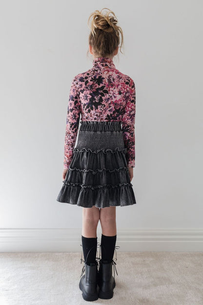 Print Turtleneck - Blurred Floral