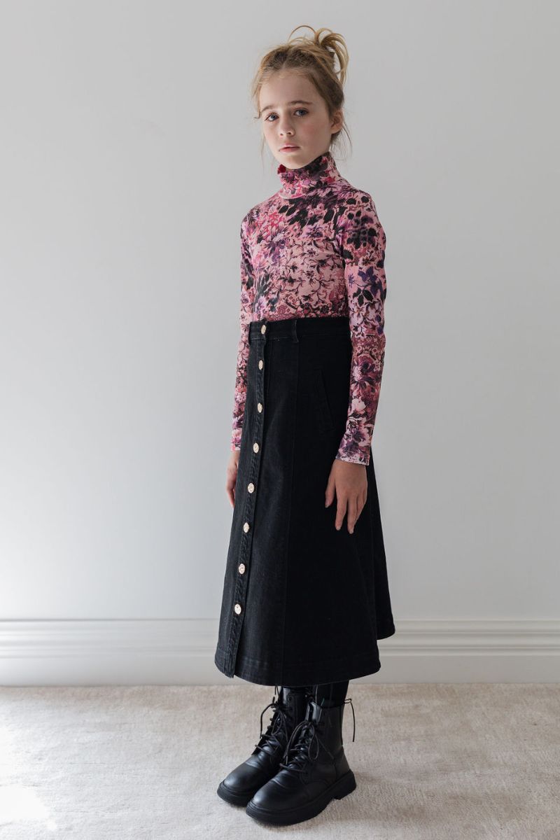 Print Turtleneck - Blurred Floral