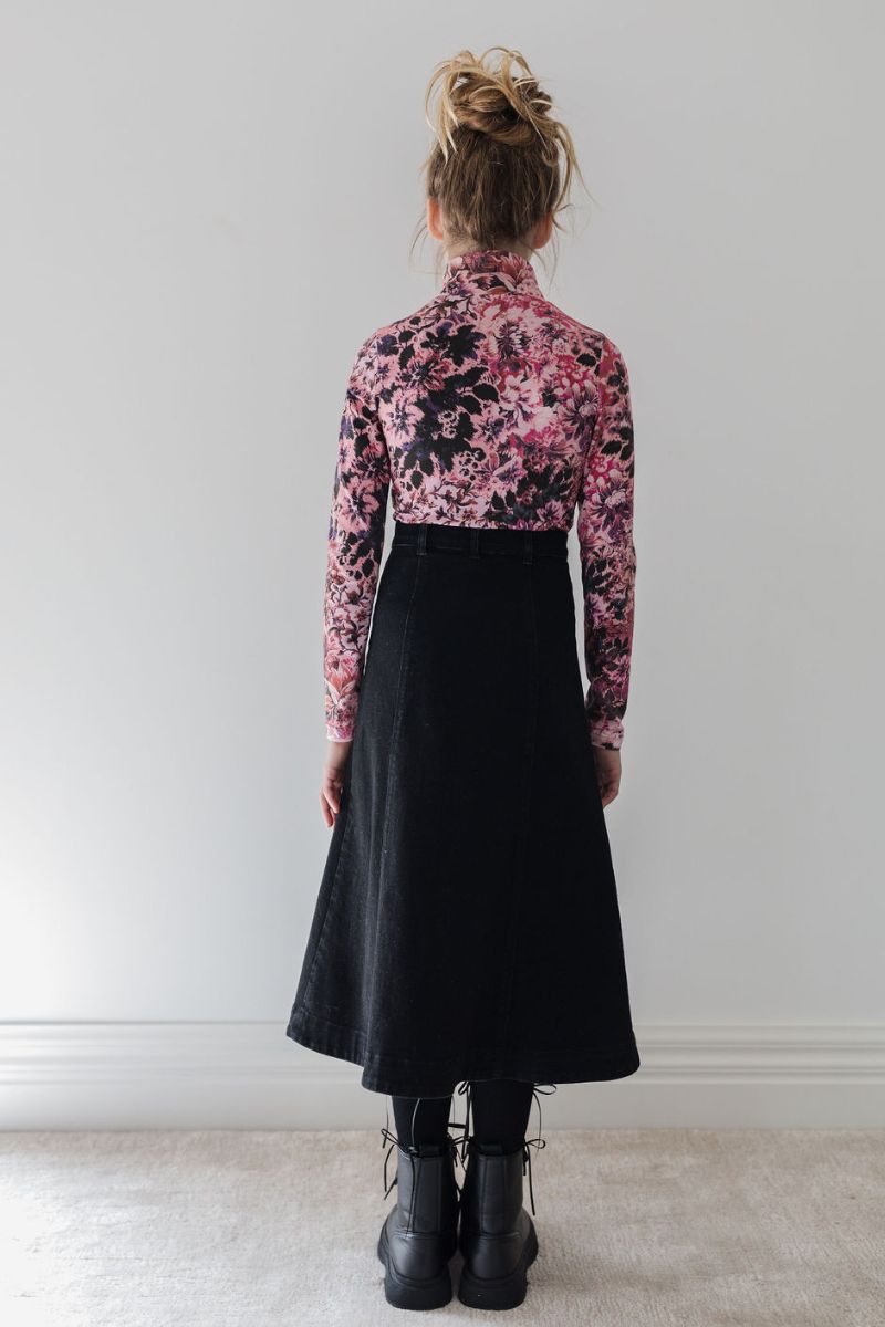 Print Turtleneck - Blurred Floral