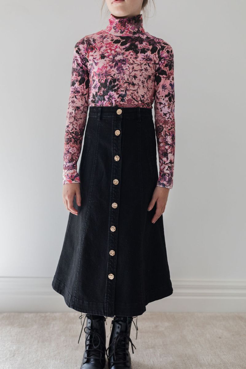 Print Turtleneck - Blurred Floral