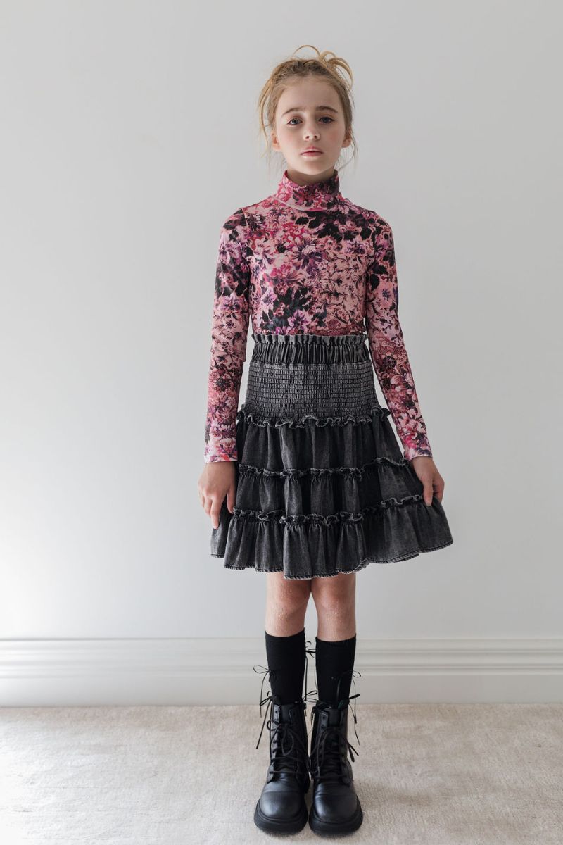 Print Turtleneck - Blurred Floral