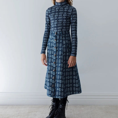 Button Denim Skirt - Lily Flower