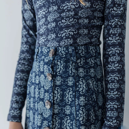 Print Turtleneck - Lily Flower
