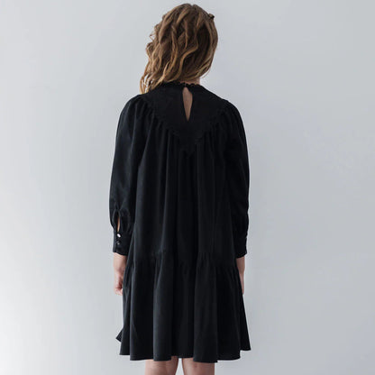 Cord Crochet Dress - Black