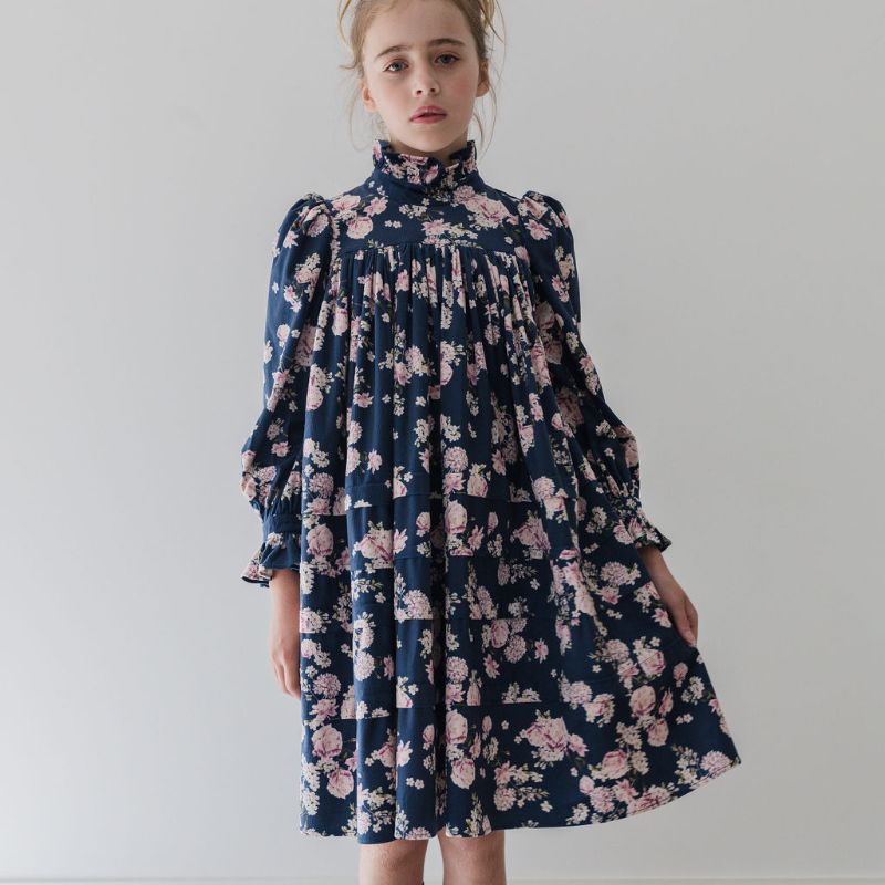 Floral Print Cord Dress - Lilac