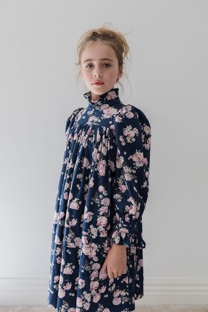 Floral Print Cord Dress - Lilac
