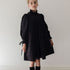 Cord Pleat Dress - Black