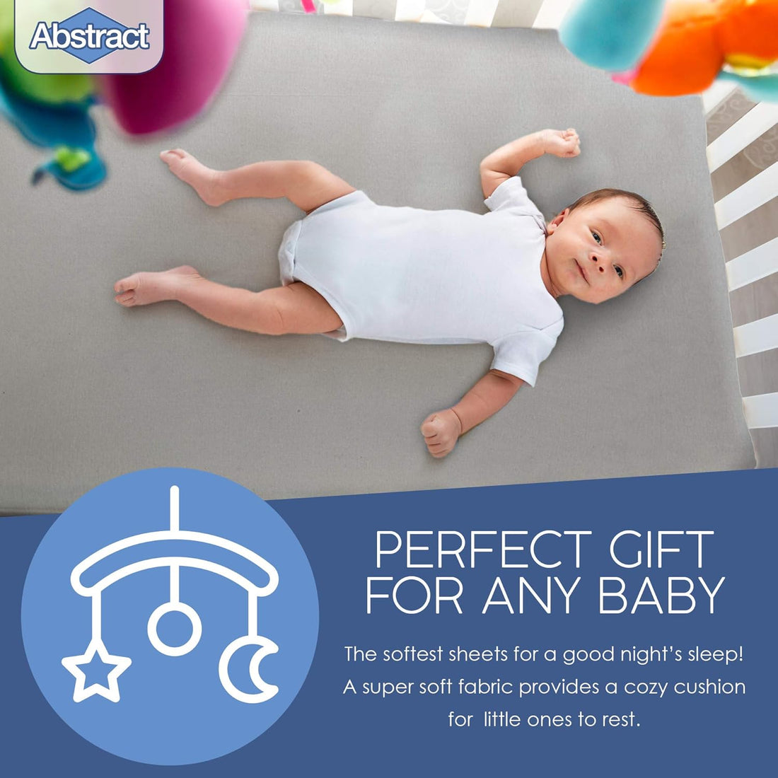 Portable Crib Sheet - Grey