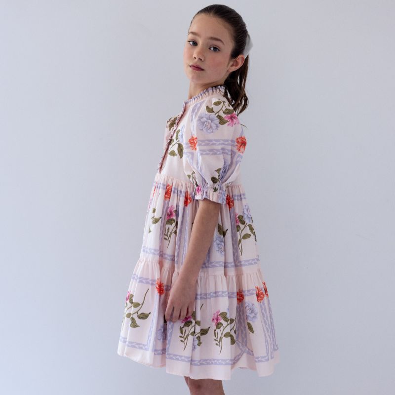 Grid Print Dress - Pink