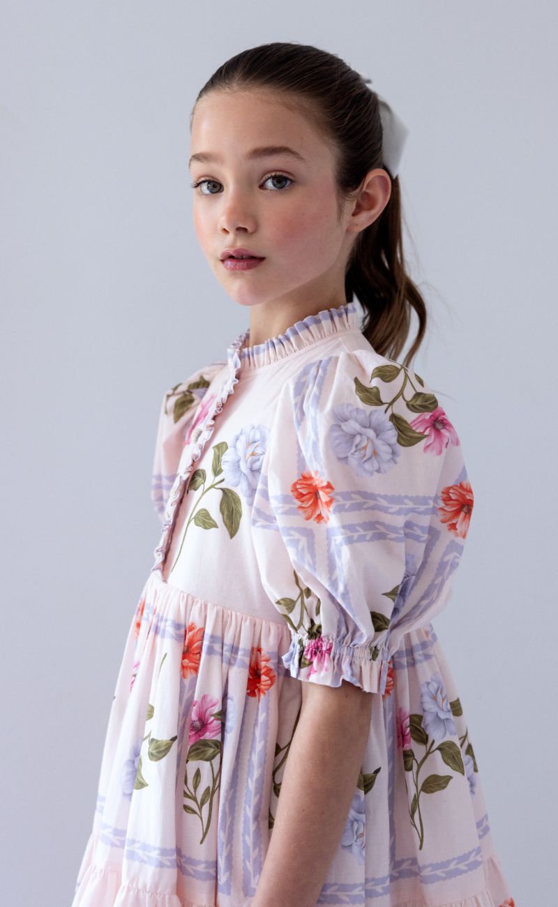 Grid Print Dress - Pink