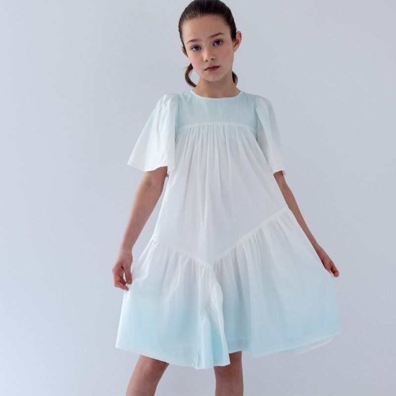 Tie Dye Voile Dress - Aqua
