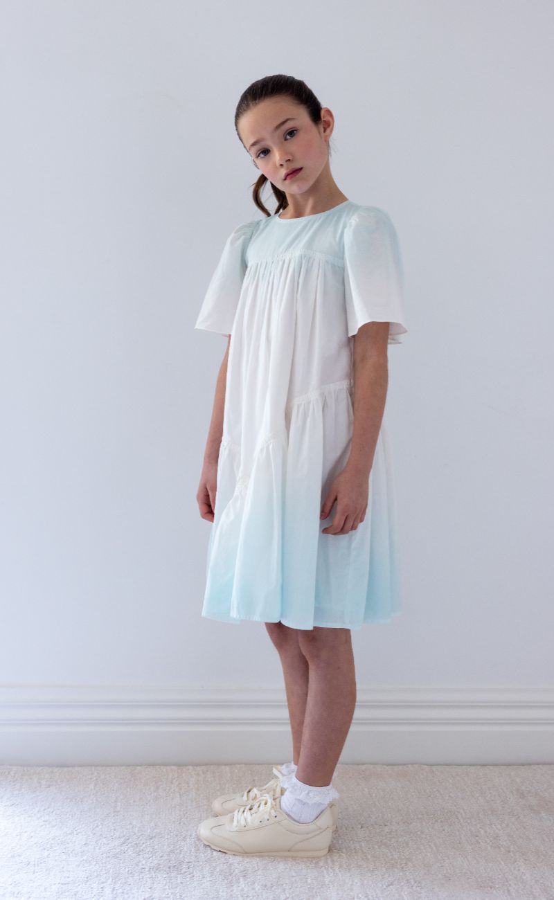 Tie Dye Voile Dress - Aqua
