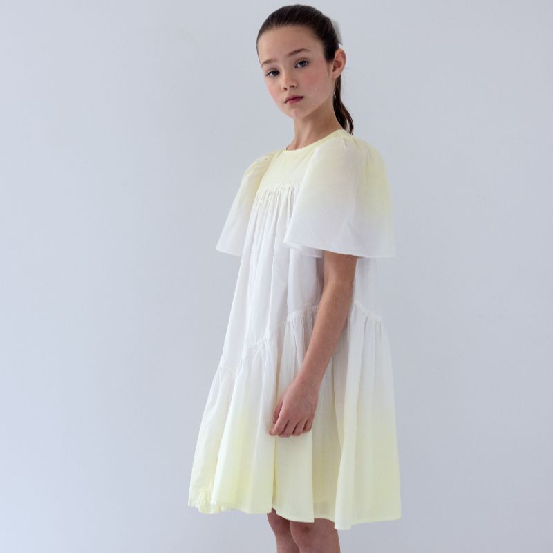 Tie Dye Voile Dress - Lemon