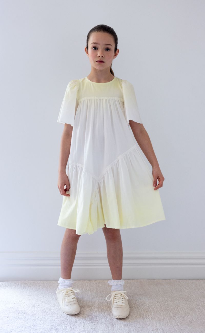 Tie Dye Voile Dress - Lemon