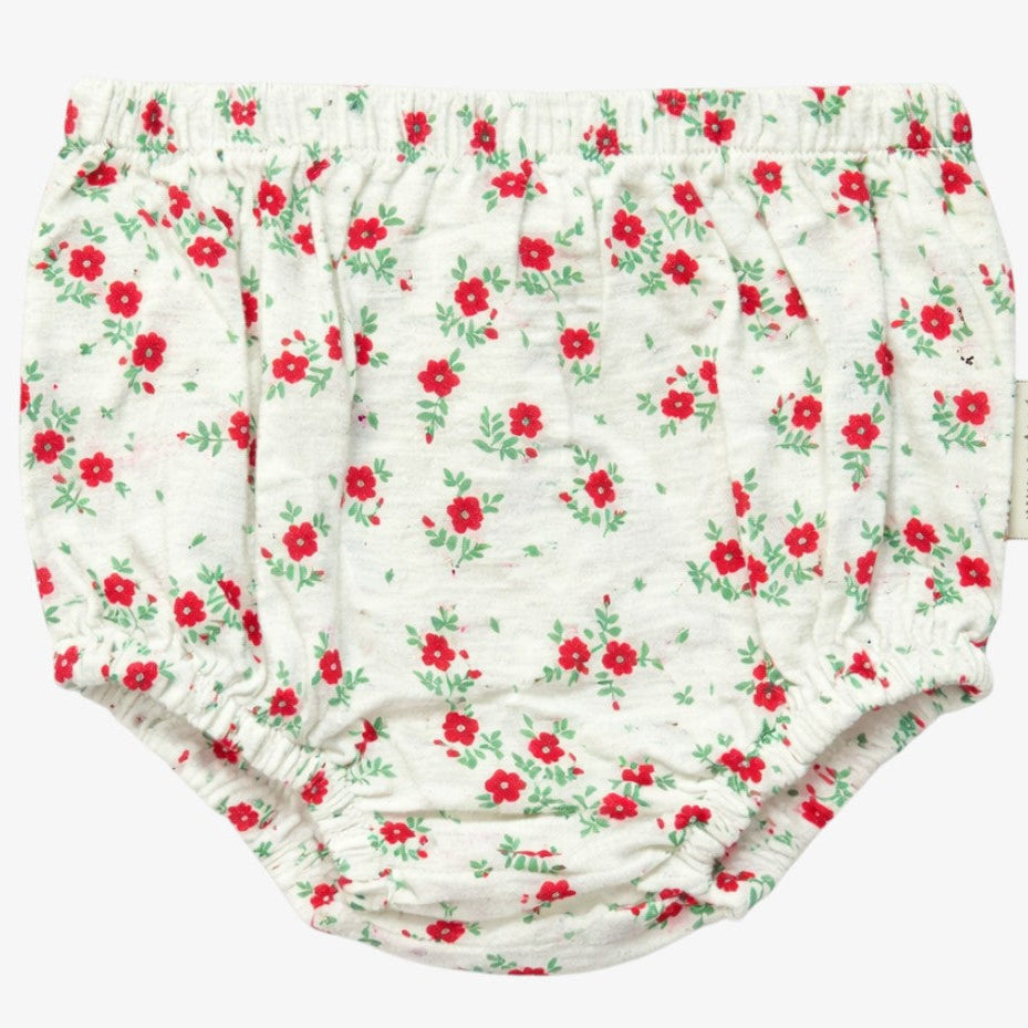 Flower Bloomer - Ecru & Red