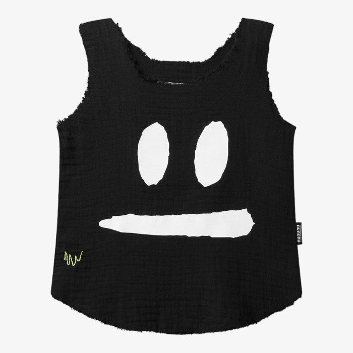 Smirk Muslin Tank Top - Black