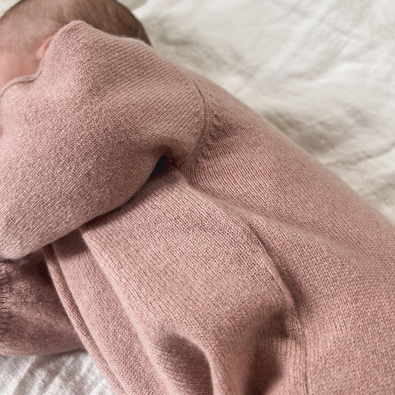 Cashmere Footie - Dusty Rose