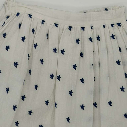 Deolinda Embroidered Skirt - Ecru &amp; Royal Blue