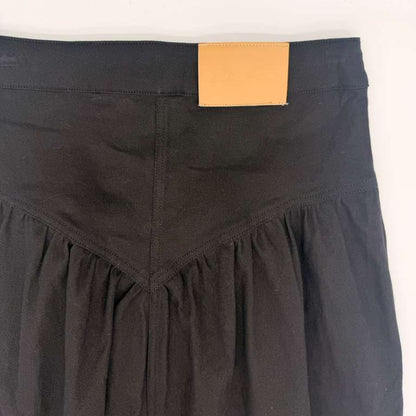 V Denim Skirt - Black