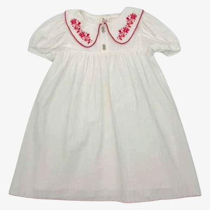Sophie Dress - Ecru &amp; Red