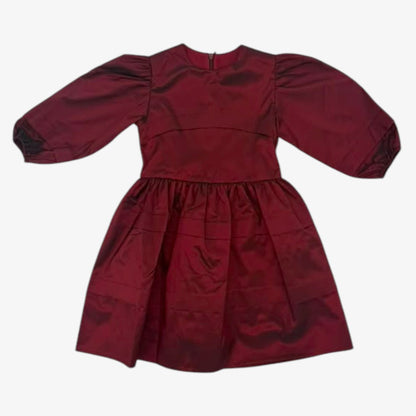 Gathered Dress - Burgundy