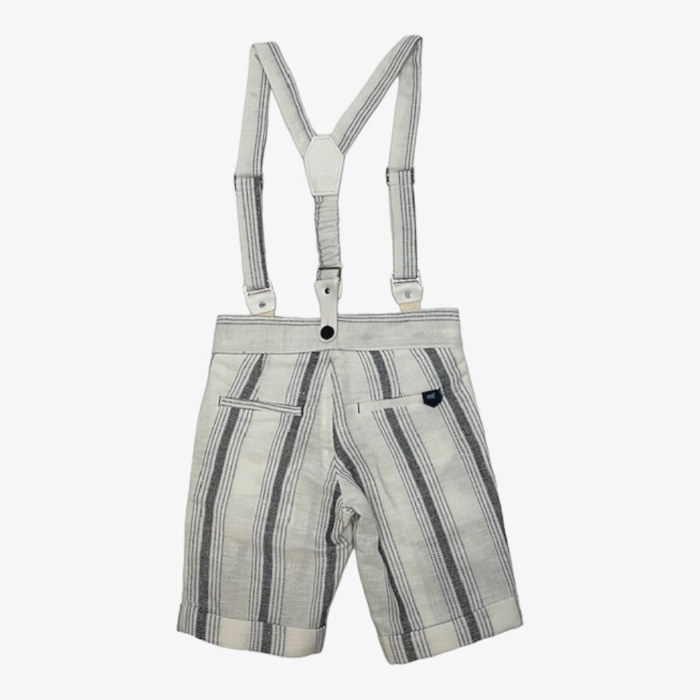 Manuelle Frank Suspender Shorts - Natural-blue