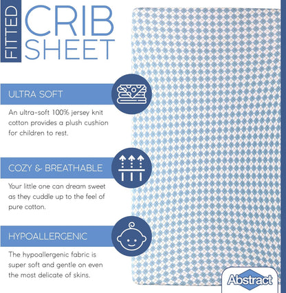 Dot Portable Crib Sheet - Arygle Blue
