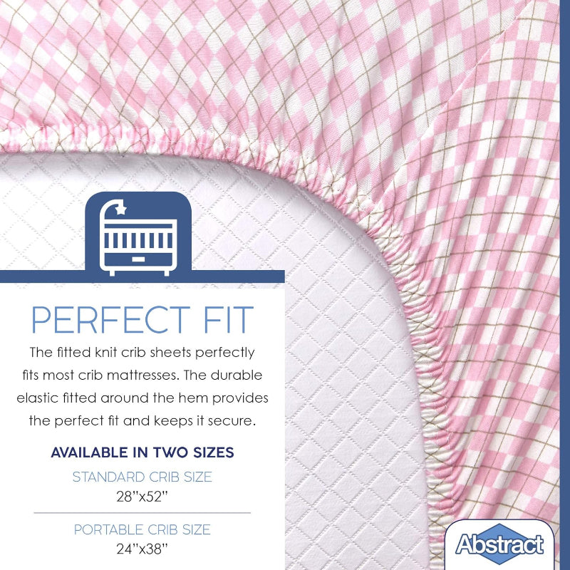Dot Portable Crib Sheet - Arygle Pink