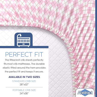 Dot Portable Crib Sheet - Arygle Pink