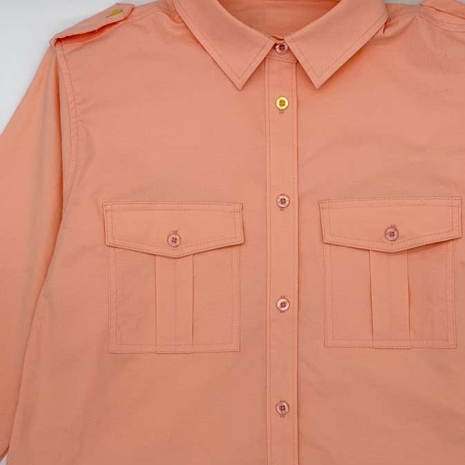 Epaulette Shirt - Peach