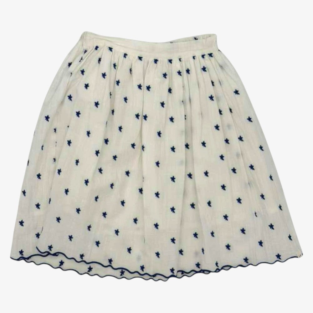Deolinda Embroidered Skirt - Ecru &amp; Royal Blue