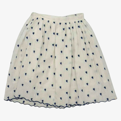 Deolinda Embroidered Skirt - Ecru &amp; Royal Blue