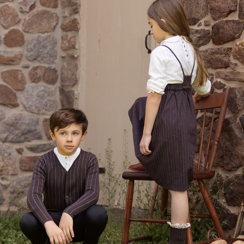 Pinstripe Sweater - Brown