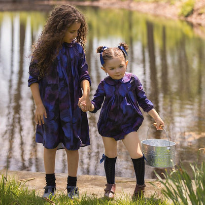 Watercolor Dress - Navy