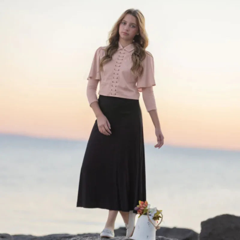 Embroidered Laces Shirt - Pink