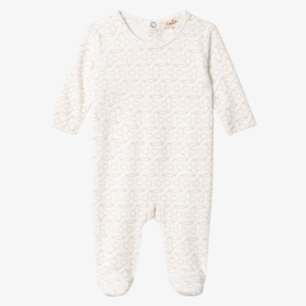 All Print Cherry Footie - Off White