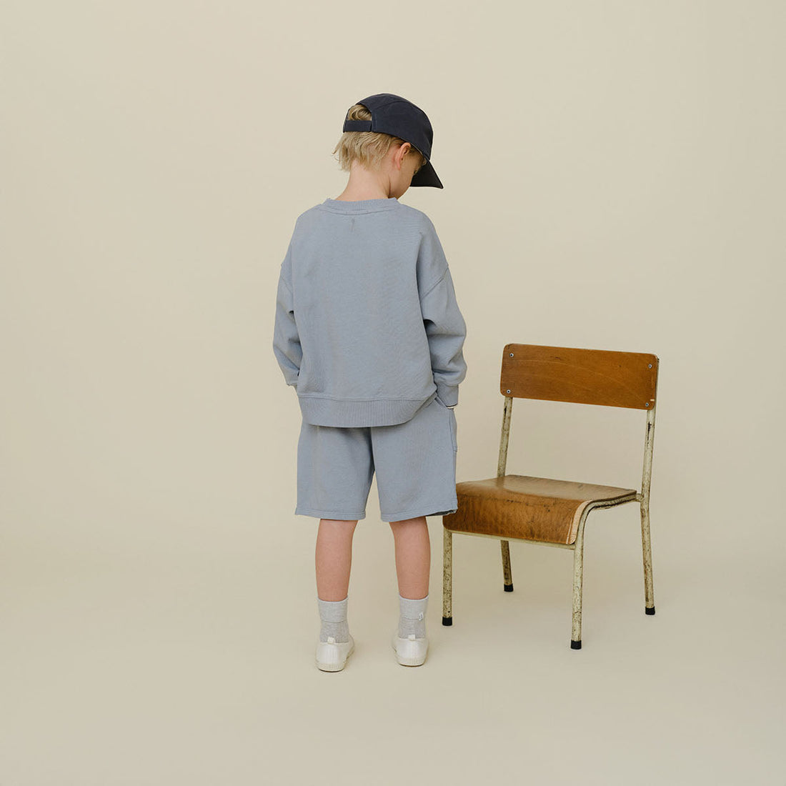 Oui Varsity Sweatshirt - Grayish Blue