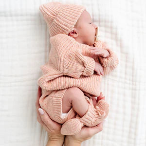 Knit Booties - Petal