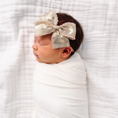 Chiffon Bow Headband - Gold