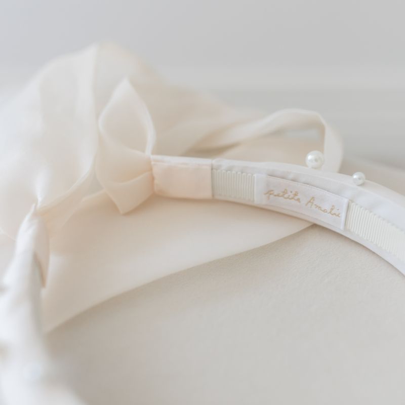 Satin Pearl Headband - Cream